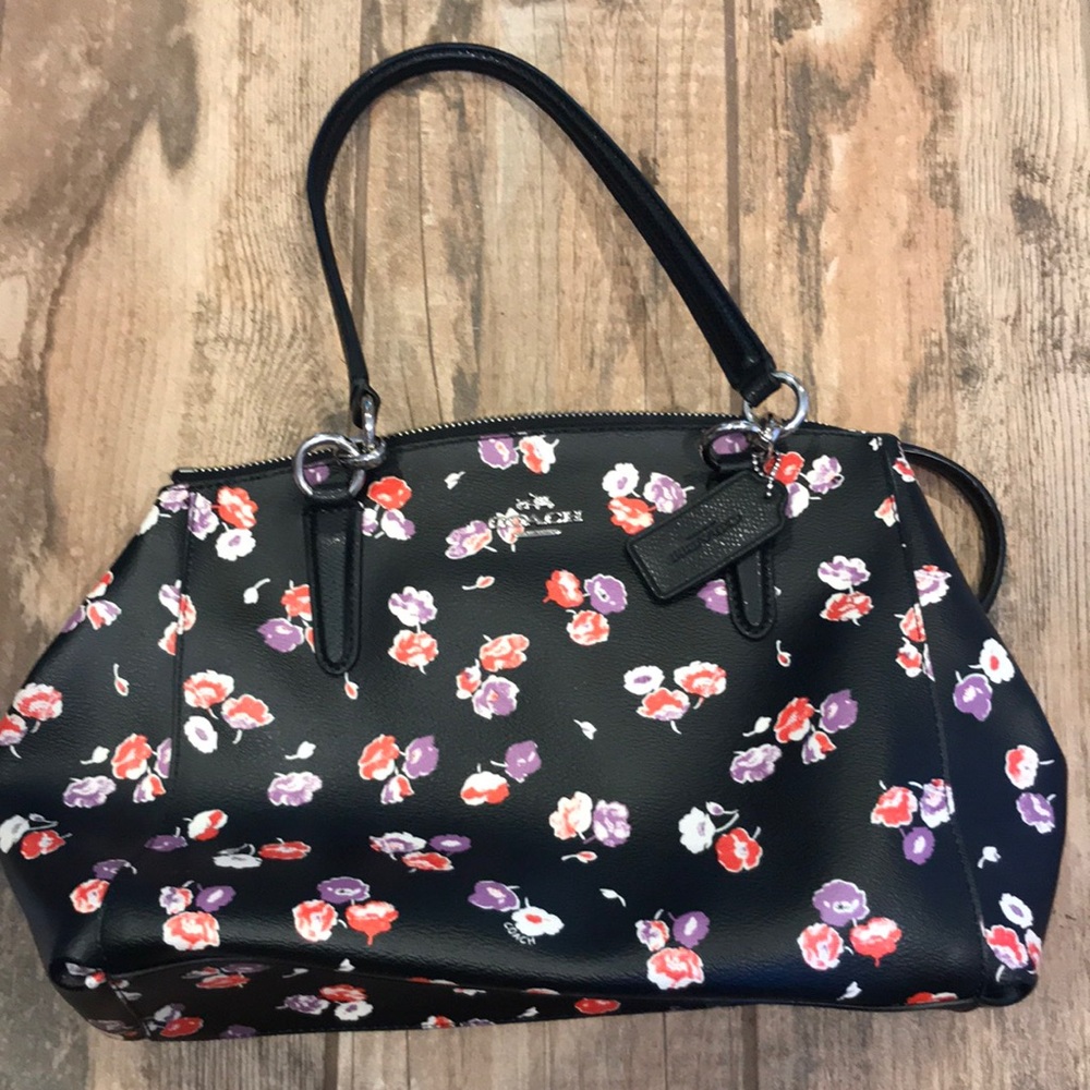 Coach Black and Floral Tote
